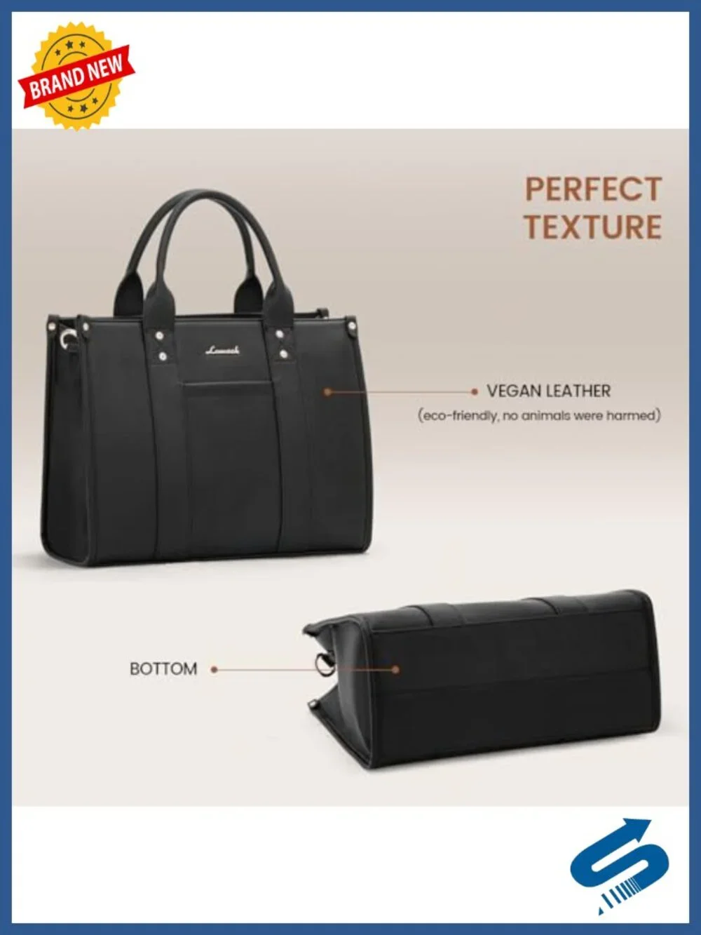 Leather Tote Bag Satchel Shoulder Crossbody Top Handle with Zipper